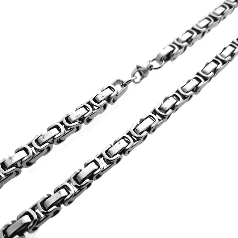RVS Koningsketting Zilverkleurig Vierkant &acirc;&euro;&ldquo; Stoere Ketting Man Unisex Staal - 45c