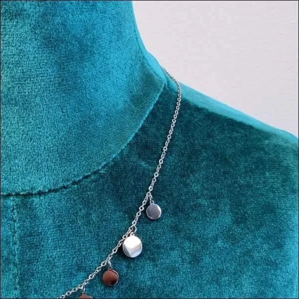 Zilverkleurige Rondjes Stalen Halsketting &acirc;&euro;&ldquo; 45cm Schakelketting RVS Dames - Unise