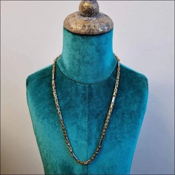 RVS Koningsketting Bicolor &acirc;&euro;&ldquo; Zilver & Goudkleurig Schakelketting Staal Unisex