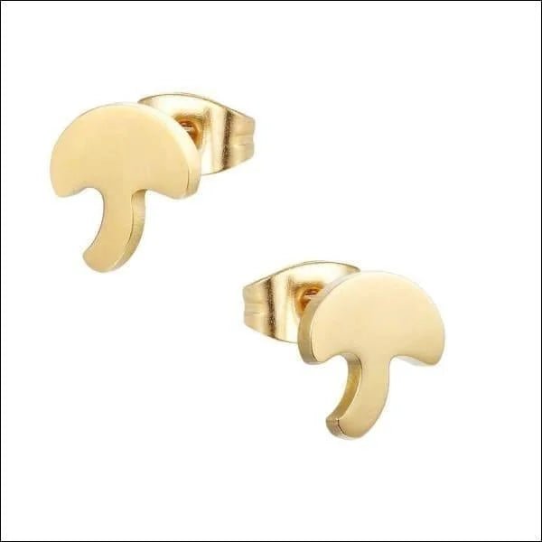 Goudkleurige Paddenstoel Oorbellen 10mm -