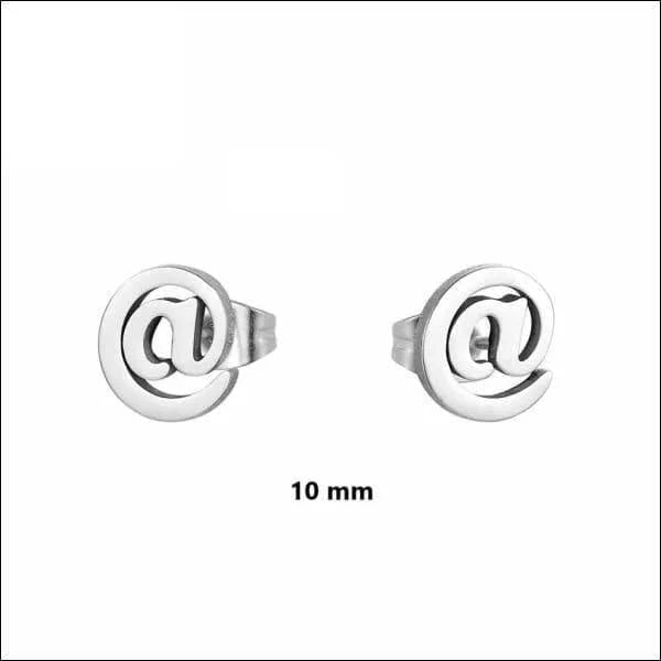 Oorbellen &acirc;&euro;&ldquo; Staal Apenstaartje (@) Zilverkleurig (10mm) -