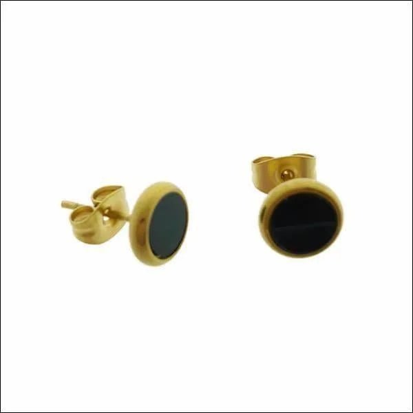 RVS Schelp Oorbellen Wit Zwart 12mm - Shell Studs - Goudkleurig / 4mm / Wit -