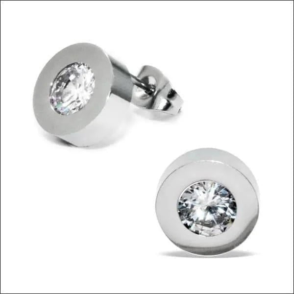 Stalen 10mm Oorbellen met Zirkonia -