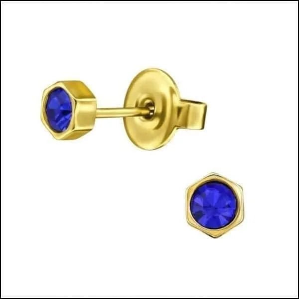 RVS Zeshoek Oorbellen met Kristal 3-6mm - Geometrische Studs - Zilverkleur / 4mm / Roze -