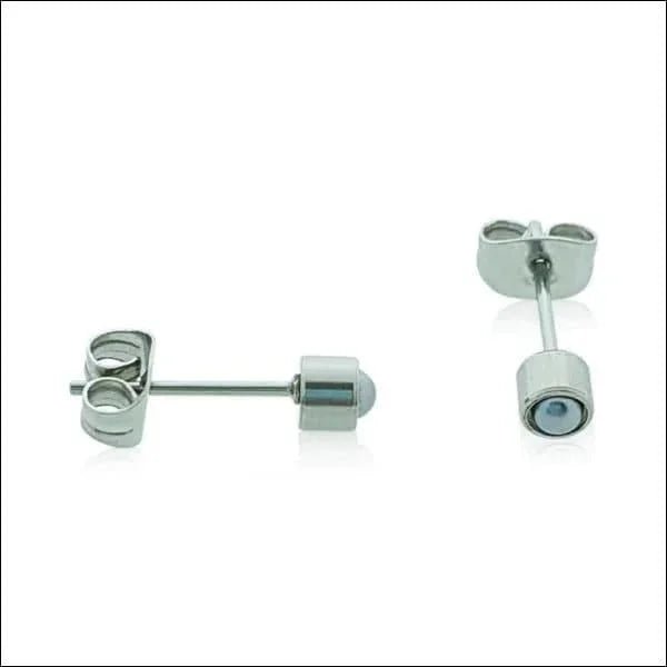 Elegante Stalen Parel Oorbellen 4mm - Zilverkleurig/Grijs -