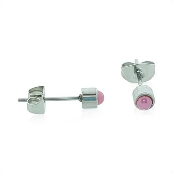 Elegante Stalen Parel Oorbellen 4mm - Zilverkleurig/Grijs -
