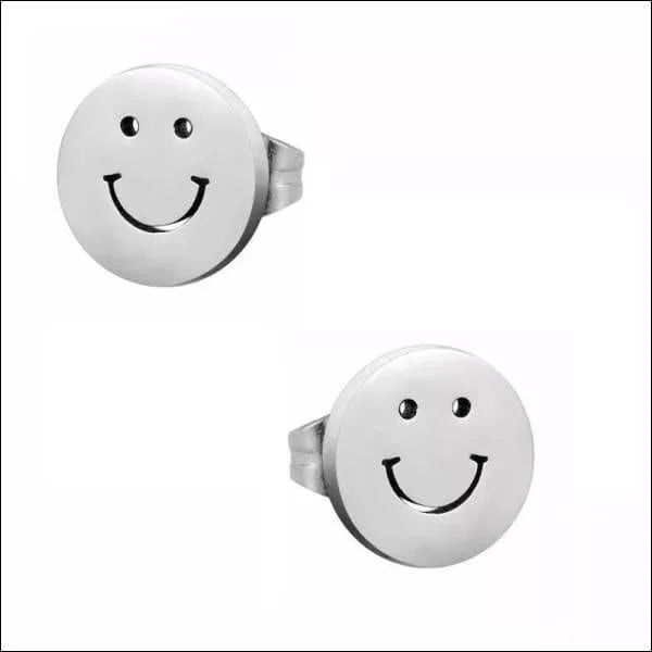 RVS Smiley Oorbellen Vrolijk 8mm - Glimlach Oorstekers - 10mm / Zilverkleurig -