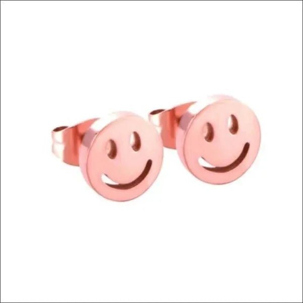 RVS Smiley Oorbellen Vrolijk 8mm - Glimlach Oorstekers - 10mm / Zilverkleurig -
