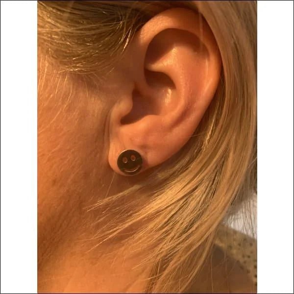RVS Smiley Oorbellen Vrolijk 8mm - Glimlach Oorstekers - 10mm / Zilverkleurig -