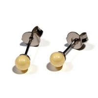 Oorbellen &acirc;&euro;&ldquo; Witte Bolletjes Metaal (4mm) -