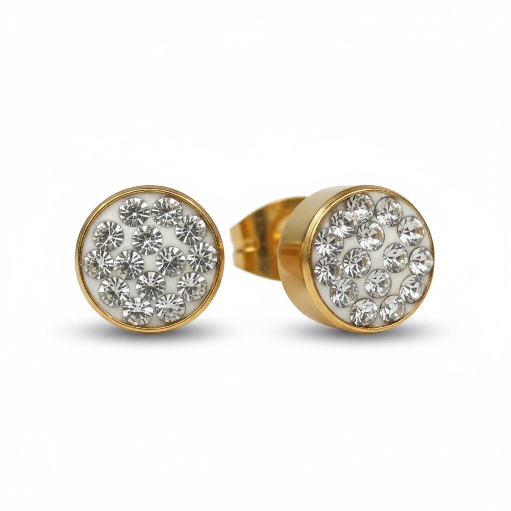 Goudkleurige Shamballa Kristallen Oorbellen -