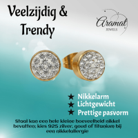 Goudkleurige Shamballa Kristallen Oorbellen -