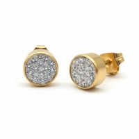 Goudkleurige Shamballa Kristallen Oorbellen -