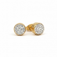 Goudkleurige Shamballa Kristallen Oorbellen -