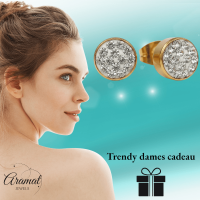 Goudkleurige Shamballa Kristallen Oorbellen -