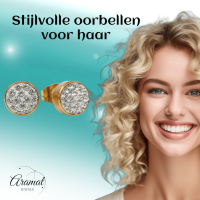 Goudkleurige Shamballa Kristallen Oorbellen -