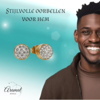 Goudkleurige Shamballa Kristallen Oorbellen -