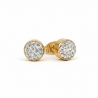 Goudkleurige Shamballa Kristallen Oorbellen -