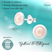 Zilveren Roze Pareloorbellen &acirc;&euro;&ldquo; 7mm &acirc;&euro;&ldquo; Tijdloos -