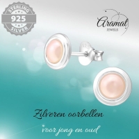 Zilveren Roze Pareloorbellen &acirc;&euro;&ldquo; 7mm &acirc;&euro;&ldquo; Tijdloos -