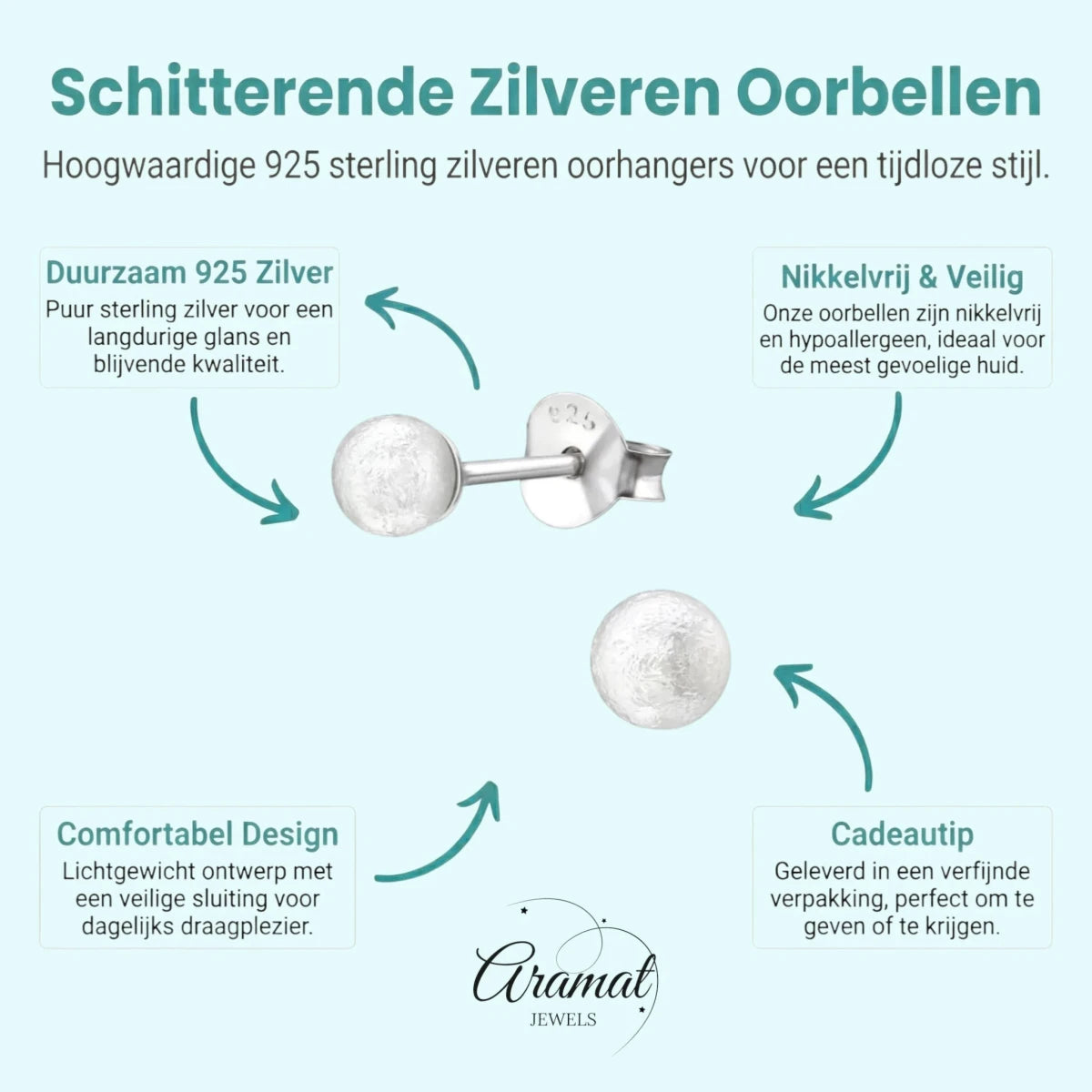 Zijde Witte Zilveren Parel Oorbellen -