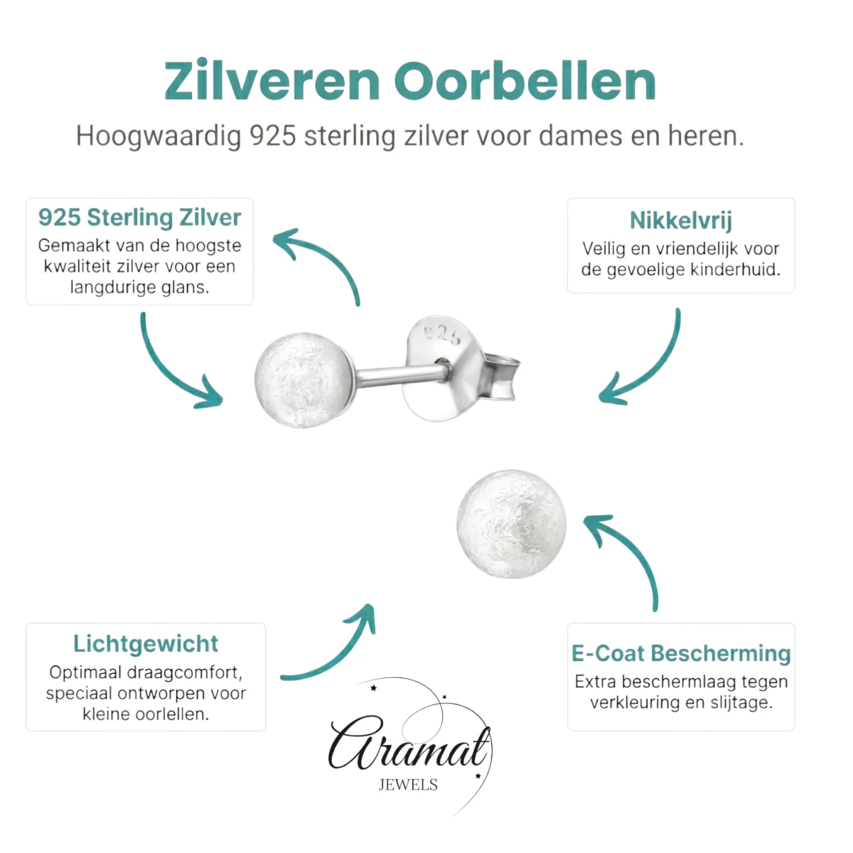 Zijde Witte Zilveren Parel Oorbellen -