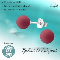 Mat Roze Parel Oorbellen - 6mm - 925 Zilver -