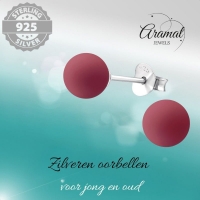 Mat Roze Parel Oorbellen - 6mm - 925 Zilver -