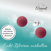 Mat Roze Parel Oorbellen - 6mm - 925 Zilver -