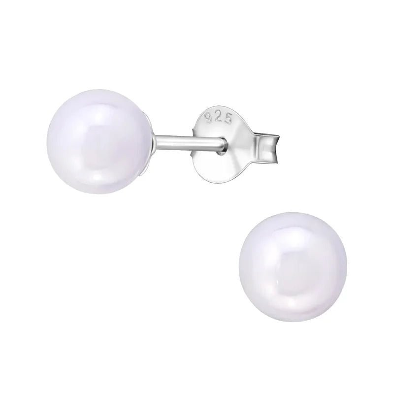 Zilveren pareloorbellen glossy paars -