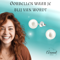 Luxe Cr&Atilde;&uml;mekleurige Pareloorbellen 7mm -