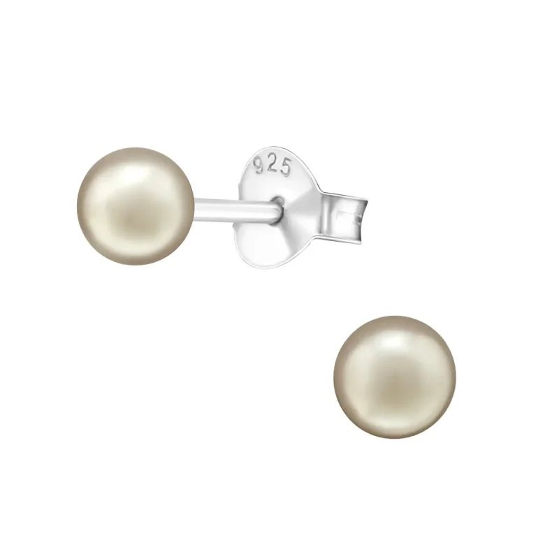 Zilveren Parel Oorbellen - Subtiele 4mm - Brons -