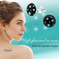 Zilveren Sterren Oorbellen - zilver en acryl -