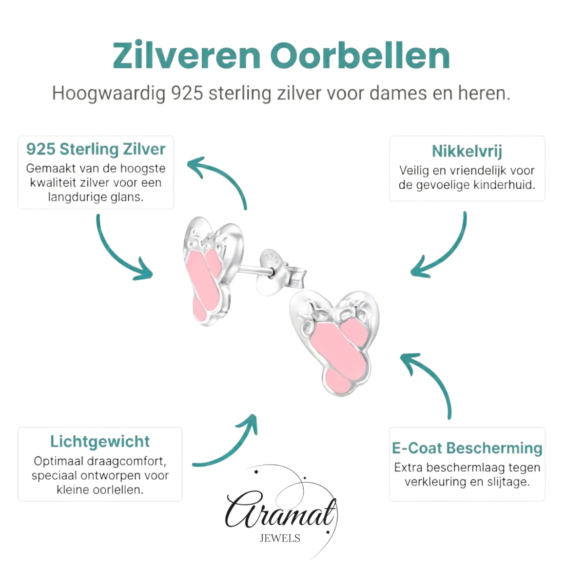 Zilveren Balletschoen Oorbellen &acirc;&euro;&ldquo; 925 Zilver & Roze Emaille -
