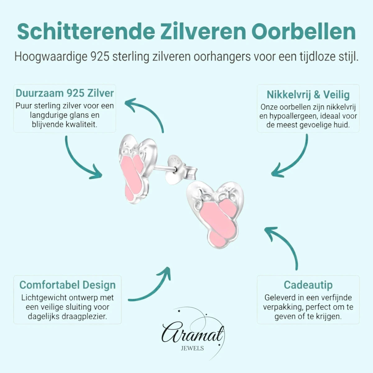 Zilveren Balletschoen Oorbellen &acirc;&euro;&ldquo; 925 Zilver & Roze Emaille -