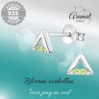 Lichtgroene Kristallen Oorbellen voor Kinderen - Unisex