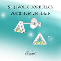 Lichtgroene Kristallen Oorbellen voor Kinderen - Unisex