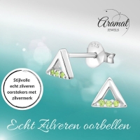 Lichtgroene Kristallen Oorbellen voor Kinderen - Unisex