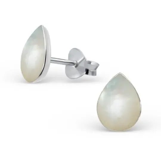 Zilveren Druppel Oorbellen - Schelp Sieraden - Schelp-Zwart-8x6mm -