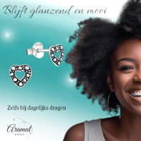Zilveren Bali Oorbellen met Hartje -