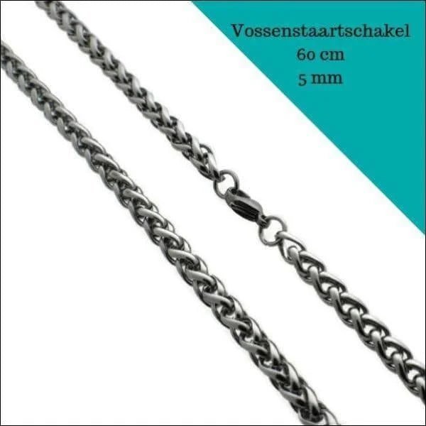 Zilverkleurige Stalen Vossenstaart Ketting &acirc;&euro;&ldquo; Soepele Schakelketting RVS Dames - U