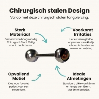 Stalen Tongpiercing Ying Yang -