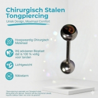 Stalen Tongpiercing Ying Yang -