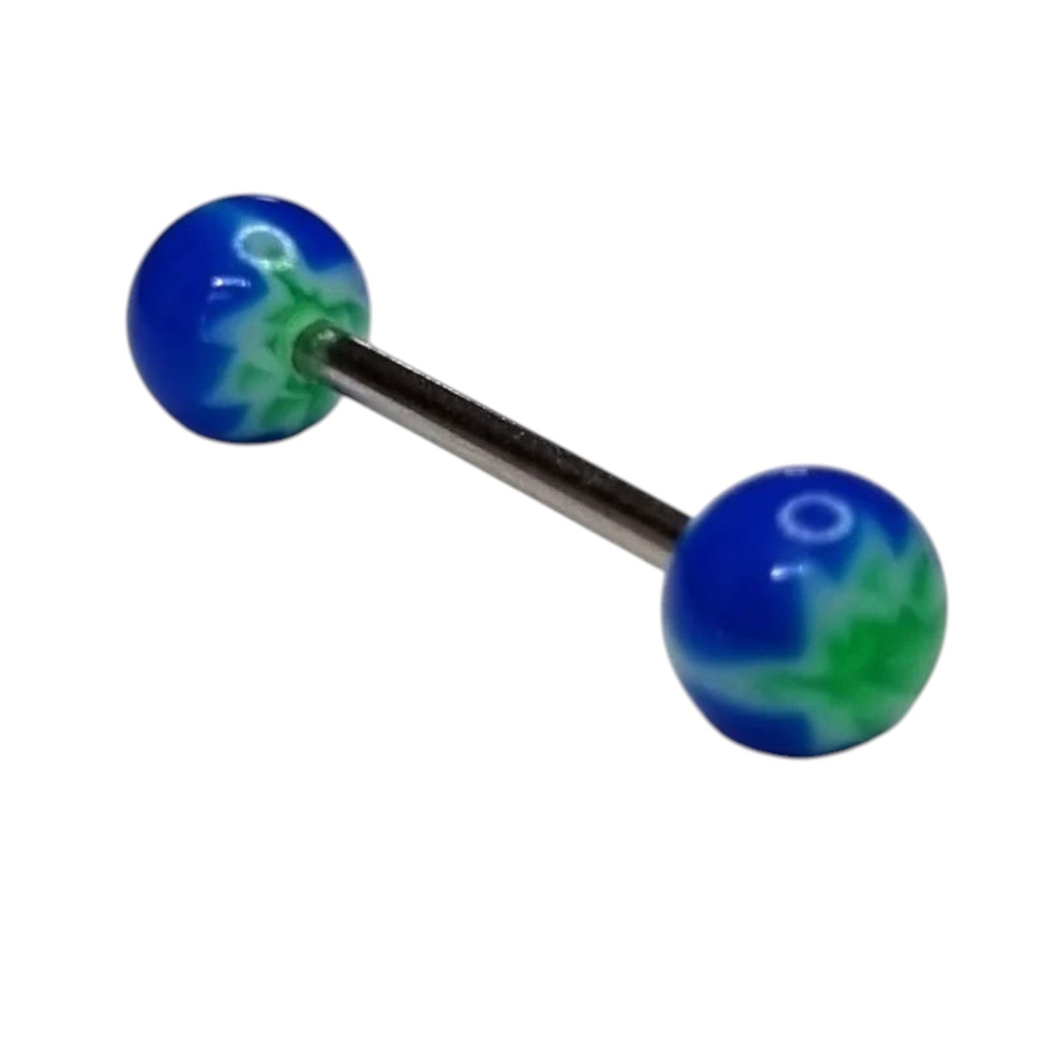 Groen Blauw acryl Tongpiercing -