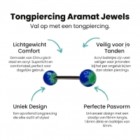 Groen Blauw acryl Tongpiercing -