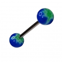 Groen Blauw acryl Tongpiercing -