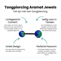Groen Blauw acryl Tongpiercing -