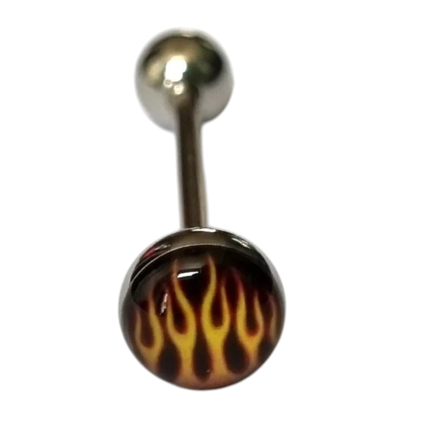 Stalen Vlammen Tongpiercing -