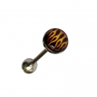 Stalen Vlammen Tongpiercing -