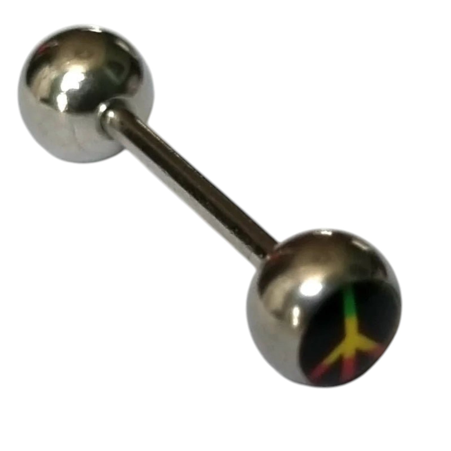 Stalen Tongpiercing Vredesteken -